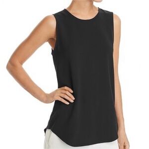 Theory Black Crepe Bringham Top / Blouse, size large